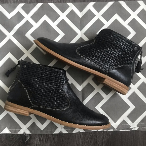 black leather hush puppies